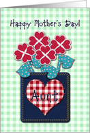 Happy Mother’s Day! Aunt, Seersucker Fabric Look, Gingham Checks card