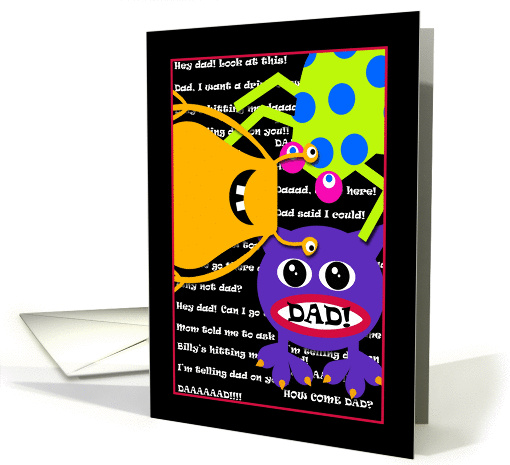 Dad Happy Father's Day, Whimsical Monsters card (1128230)