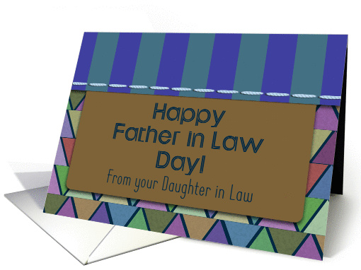 Happy Father in Law Day! From Daughter in Law, Geometric Pattern card