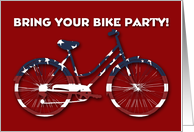 Bring Your Bike Party! Bicycle Party Invitation, Patriotic Bicycle card