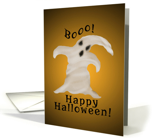 Spooky Ghost Saying Boooo! Happy Halloween! card (1399210)