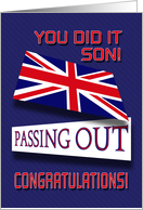 Passing Out Congratulations For Son, Union Jack, Military Achievement card