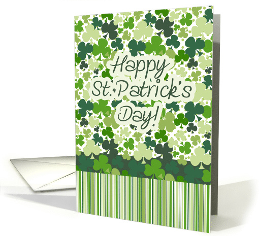 Happy St. Patrick's Day Green Shamrocks card (1422104)
