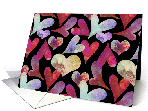 Thank You For the Valentine's Day Gift, Watercolor Hearts card