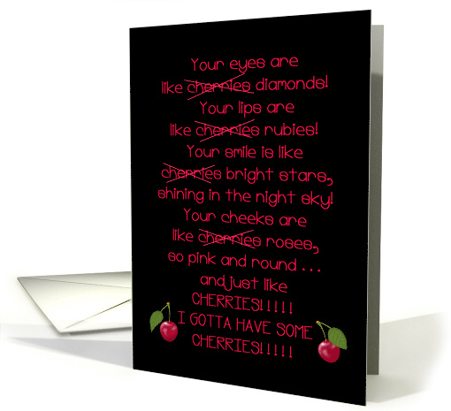 Happy National Cherry Month! Humorous, Uncommon Holidays card