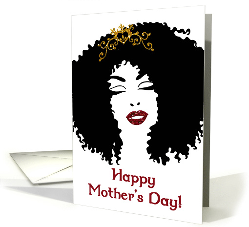 Happy Mother's Day, African Woman Silhouette, Faux Gold... (1469006)