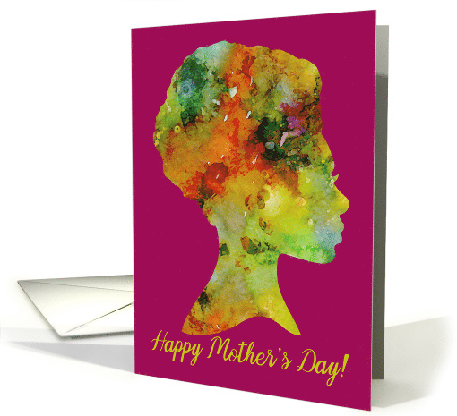 Happy Mother's Day! Ethnic African Woman Watercolor Silhouette card