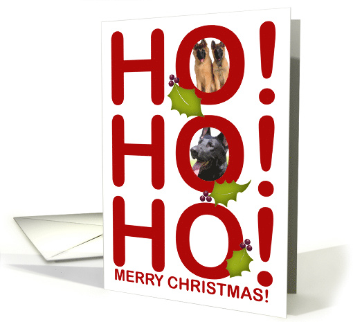 Ho! Ho! Ho! Merry Christmas! Photo Card Two Photos Holly... (1504892)