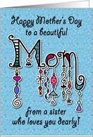 Happy Mother’s Day From Sister Blue with Dots and Decorative Beads card