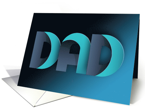 DAD Happy Father's Day Art in Shades of Blue For Dads card (1525748)