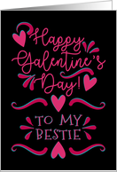 Happy Galentine’s Day! For Best Friend Pink Hearts and Swirls card