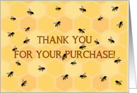 Thank You For Your Purchase! Business Card Busy Bees and Beehive card