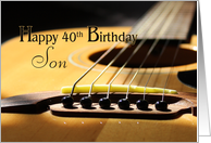 Happy 40th Birthday Son Acoustic Guitar Photograph card