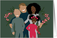 Happy Family Mixed Marriage Interracial Blended Family Announcement card