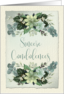 Sincere Condolences Watercolor Painting Succulents Floral Swag card