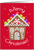 Gingerbread House Felt Style Merry Christmas card