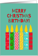 Merry Christmas Birthday Bright Colorful Candles card