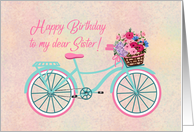 Happy Birthday To My Dear Sister Bicycle Flowers card