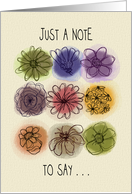 Just A Note To Say Watercolor Flowers Any Occasion Blank Inside card