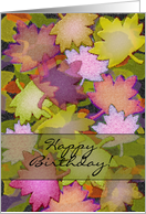 Happy Birthday Fall Leaves card