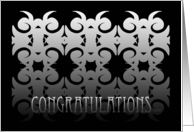 Congratulations Black and Gray Pattern card