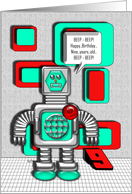 Happy Birthday Robot 9 Years Old card