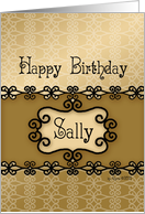 Happy Birthday Sally, Name Specific Birthday card