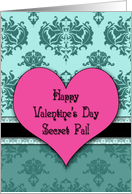 Happy Valentine’s Day Secret Pal! Damask card