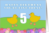 Happy Birthday You’reFive Today! YellowDuckling Farm Animals card