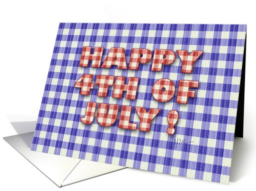 Happy 4th Of July! Gingham Checks Red, White, Blue card (787452)