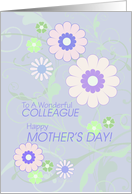 Happy Mother’s Day To My Colleague, Work Wife, Blue Floral Swirls card