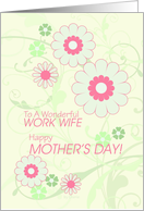 Happy Mother’s Day To Work Wife, Floral Swirls card