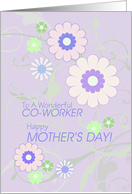 Happy Mother’s Day To Co-Worker, Lavender Floral Swirls card
