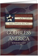 With Liberty and Justice For All, God Bless America, Patriot Day card