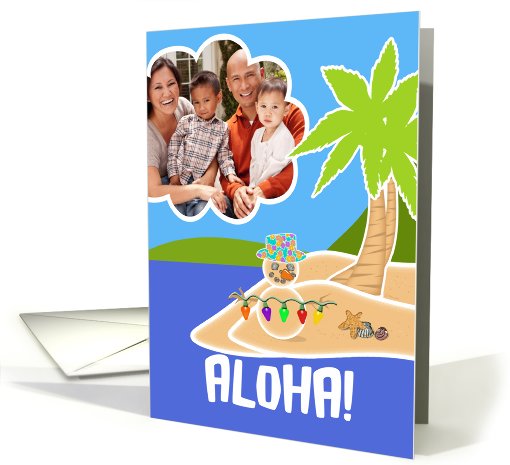 Christmas in Hawaii Aloha! Mele Kalikimaka Photo card (851633)