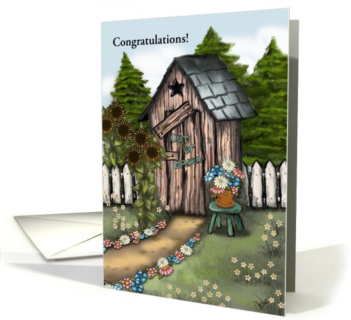 Congratulations on House Remodeling, Men's Outhouse card (872463)