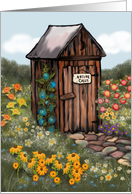 Congratulations on House Remodeling, Women’s Outhouse card