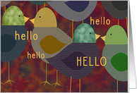 Hello, hello! Whimsical Birds card