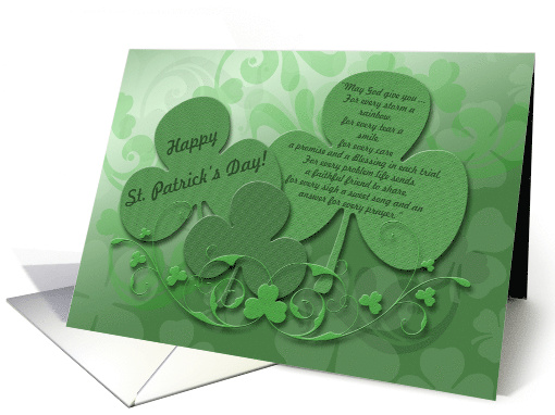 Happy St. Patrick's Day Shamrock Irish Blessing card (897485)