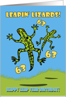 Leapin’ Lizards! Leap Year Birthday 63 Years Old card