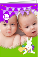 Happy 1st Easter, Bunny and Eggs Photo Card