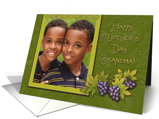 Happy Mother's Day Grandma Purple Grapes Photo card (909698)