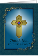 Thank You Priest, Religious Thank You, Cross card