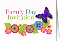 Family Day Invitation, Floral Art, Paisley Butterfly card
