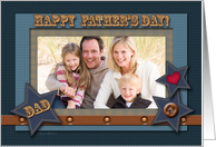 Happy Father’s Day! Dad, Western Look, Denim Look Stars, Photo Card