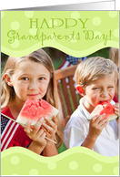 Happy Grandparents Day! Green Polka Dots Photo Card