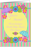 Double Baby Shower Sisters Invitation Umbrellas card