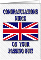 Congratulations Niece, Passing Out, United Kingdom Flag, Union Jack card