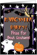 Halloween Costume Party Invitations for Children, Whimsical Ghost card