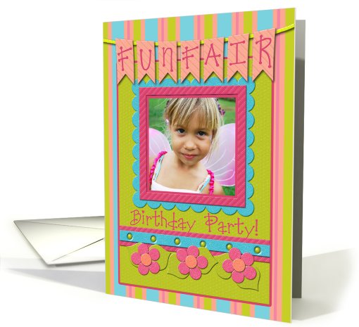 Birthday Party Invitation, Funfair Photo Card, Peridot &... (980491)